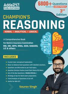 Champion Reasoning 3.0 By Saurav Singh For For IBPS|SBI|RBI|RRB|SEBI|NABARD| Other Banks & Insurance Exams (English Printed Edition) By Adda 247 Publication