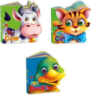 Sawan Presents Set Of 3 Who Am I Story Books Of Cat, Cow & Duck