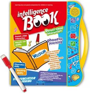 Intelligence Book | Interactive Book -Musical English Educational Phonetic Learning Book For 3 + Year Kids|Toddlers|Educational ABC And 123 E-Learning Kids Electronic Activity Notebook With Music