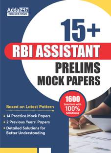 15+ RBI Assistant Prelims Mock Test Papers Book 1600 Questions(English Printed Edition) By Adda247