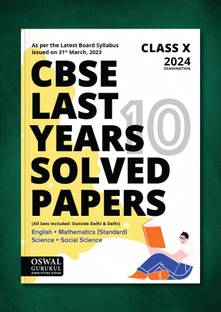 Gurukul 10 Solved Papers Of Last Years For CBSE Class 10 Exam 2024 ,Yearwise Board Solutions Of Math Standard, English, Science & Social Science (All Sets Delhi & Outside), Latest Syllabus (Paperback, Oswal - Gurukul)