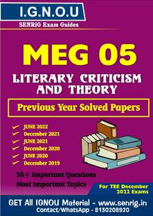 IGNOU MEG 5 Previous Years Solved Question Papers Literary Criticism And Theory IGNOU MEG Study Material IGNOU (MEG) (WHATSAPP 8130208920)