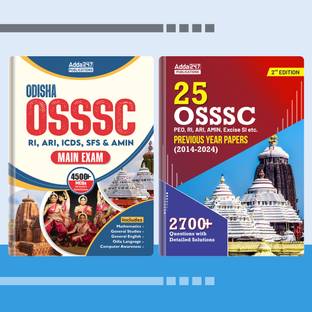 Set Of 2 Book OSSSC Combined Recruitment Examination & 25 OSSSC PYQ (2014-2024),2700+ Questions For RI,ARI,AMIN,ICDS Supervisor
