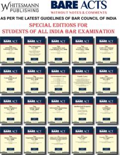 Bare Act Without Comment Special For All India Bar Examination