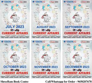VISION IAS Monthly Magazine Current Affairs July To December 2023 English Medium For UPSC Civil Service Preparation Set Of 6 Books Photocopy 2024