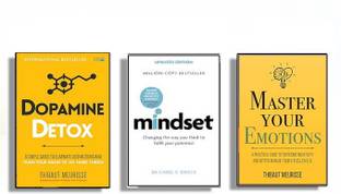 Best Combo Of 3 Books "The Ultimate Self-Transformation Set: Dopamine Detox & Mindset: The New Psychology Of Success & Master Your Emotion ( Bestselling, Pack 3 Set)