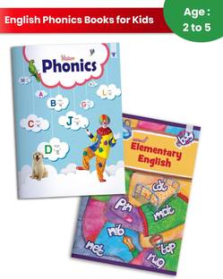 English Alphabet Phonics Books For Kids And Babies | Learn To Read And Write Two And Three Letter Words With Activities | Picture Book With Introduction To Various Alphabet Sounds | 2 To 5 Year | Set Of 2 Books