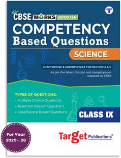 CBSE Class 9 Science Competency-Based Questions Book (Exam 2026) | Chapterwise & Subtopicwise Practice | MCQs, Assertion-Reason, Case-Based Questions