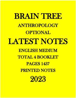 Brain Tree Anthropology Optional Notes 2023 English Medium