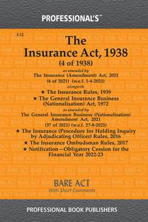 Insurance Act, 1938 As Amended By Insurance (Amendment) Act, 2021