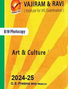 Vajiram & Ravi Art And Culture Book For IAS General Studies(GS)-Yellow Book Prelims & Mains 2024-25 Printed Notes- English (Photocopy B/W Study Material) (Paperback Vajiram & Ravi Photocopy) (Paperback, Vajiram & Ravi)