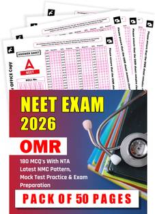 OMR Sheets For Practise NEET Exam 2026, 180 MCQ's With NTA Latest NMC Pattern, Mock Test Practice & Exam Preparation - Pack Of 50