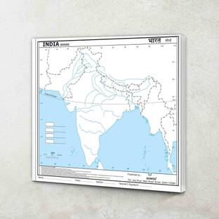 SMALL - 100 India RIVER OUTLINE MAP FOR SCHOOL | India River Map For School