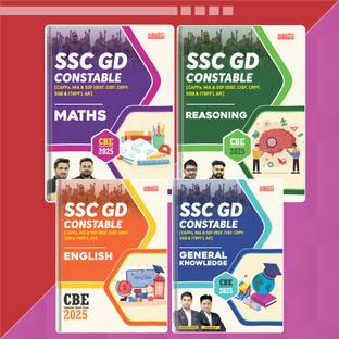 Adda 247 SSC GD Constable 2025 Maths,Reasoning,English,General Knowledge Books For CAPF's,NIA & SSF,BSF, CISF,CRPF,SSB, & ITBP (Set Of 4 Books)