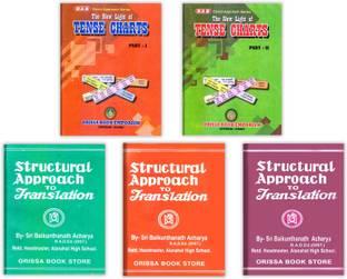 Combo 5 Book Of Tense Chart Part I , II & Structural Approach To Translation Part 1, 2 3 (Odia-English)