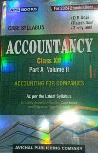 Accountancy For Class 12 Part A Volume II - Examiantion 2023-24 Paperback