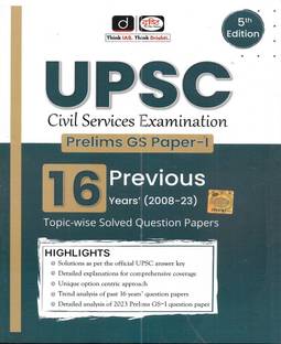 UPSC Civil Services Exam 2024 Prelims GS Paper-1 Solved Papers 2008-23 In English
