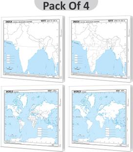 SMALL - 100 INDIA POLITICAL OUTLINE MAP FOR SCHOOL, SMALL - 100 INDIA PHYSICAL OUTLINE MAP FOR SCHOOL, SMALL - 100 WORLD POLITICAL OUTLINE MAP FOR SCHOOL And SMALL - 100 WORLD PHYSICAL OUTLINE MAP FOR SCHOOL I Combo Of 4 Maps I Best For School Students