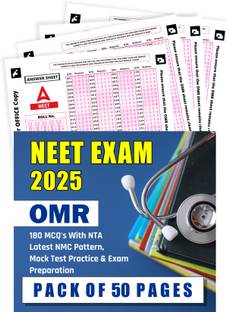 OMR Sheets For Practice NEET 2025 Exam,200 MCQ Latest Pattern Pack Of 50 Pages