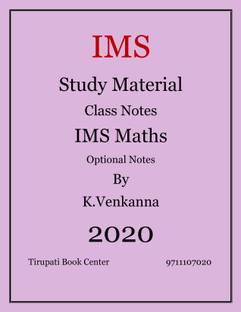 IMS Study Material-Class Notes- IMS Maths Optional Notes