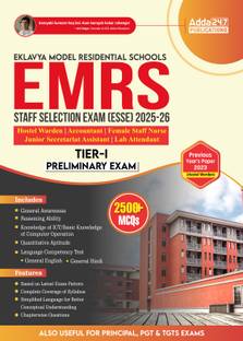 EMRS Staff Selection (ESSE) 2025–26 Tier- I Preliminary Exam Hostel Warden/Accountant/Lab Attendant/Female Staff Nurse/Junior Secretariat Assistant Complete Study Material With 2500+ MCQs