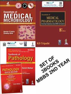 MBBS 2ND YEAR SET = Textbook Of Pathology , 9TH Edition(Harsh Mohan) + Essentials Of Medical Pharmacology , 8th(KDTRIPATHI) + Essentials Of Medical Microbiology 4ed 2023 (APURBA SASTRY)