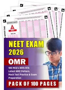 OMR Sheets For Practise NEET Exam 2026, 180 MCQ's With NTA Latest NMC Pattern, Mock Test Practice & Exam Preparation - Pack Of 100