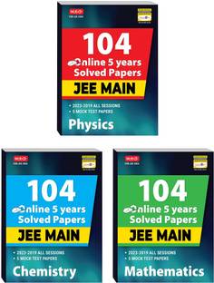MTG 104 JEE Main Physics, Chemistry & Mathematics Online (2023-2019) Previous 5 Year Solved Papers With Chapterwise Analysis| JEE Main PYQ Question Bank For 2024 Exam (Set Of 3 Books)