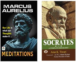 Meditations + Socrates | Timeless Wisdom For A Meaningful Life | Meditation | Purpose Of Life | Self-Improvement | Ancient Teachings | Spiritual Growth | Mental Clarity | Biography | Personal Development (Set Of 2 Books In English)