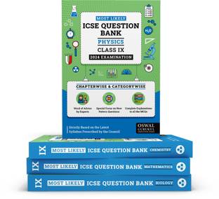 Oswal - Gurukul Most Likely ICSE Question Bank Class 9 Bundles (Set Of 4) : Physics, Chemistry, Maths & Biology For Exam 2024