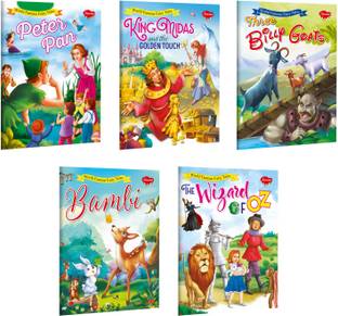 Peter Pan, King Midas And The Golden Touch,Three Billy Goats,Bambi And The Wizard Of Oz Books For Kids : Bedtime Story For Kids, Fun-Story Book For Kids, Kids Moral Story Books | Combo Of 5 Kids Story Books