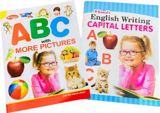 Set Of 2 ABC With More Pictures English Learning Book And English Capital Writing Practice Book For Children