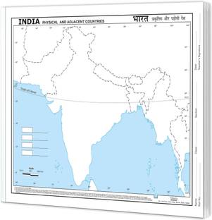 SMALL - 100 INDIA PHYSICAL OUTLINE MAP FOR SCHOOL | 100 Blank Outline Maps For Mapping Activities And Projects