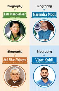 Biography Of Lata Mangeshkar, Atal Bihari Vajpayee, Narendra Modi & Virat Kohli (Set Of 4 Books)
