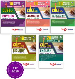 CUET UG 2025 Physics, Chemistry, Maths, Biology & English Practice Test Papers - Based On Latest Exam Pattern | Set Of 5