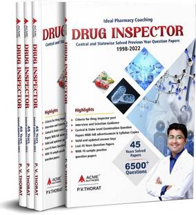 Drug's Inspector Previous Year Question Paper | Last 45 Year ( 1998-2022 ) 6500+ Questions By Acme Authors ® P.V.THORAT