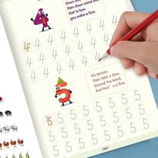 Asterin Sales Sank Book Calligraphy Maths,Number,Drawing,Alphabet 5 Refills+ Pen Grip+ 1 Pen Sketch Pad