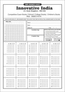 Omr Sheets For Competitive Exams Preparation | 100 Mcq's , 100 Sheets, A4 Size|
