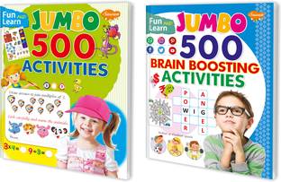 500 Activity Set Of 2 Books | Fun & Learn 500 Activities And Fun And Learn Large Size 500 Brain Boosting Activities