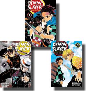 Gotouge Koyoharu : Demon Slayer Manga Vol 1, Vol 2 And Vol 3 Combo ( Including Poster )