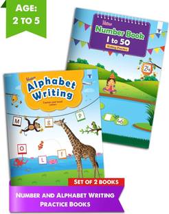 English Alphabet Writing Book For Kids And Number Book 1 To 50 | ABCD Capital And Small Letter Practice Activities For Nursery Children |1 To 50 Writing Practice Of Numbers With Activities | Pack Of 2