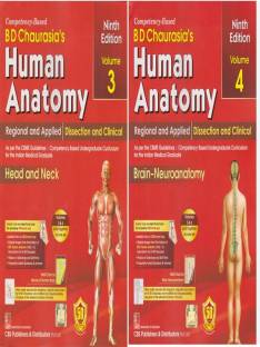 Bd Chaurasia's Human Anatomy Head And Neck & Brain - Neuroanatomy (9th Edition) Vol - 3 & 4, [set Of Two Books]