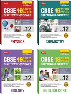 MTG CBSE 10 Years Chapterwise Topicwise Solved Papers & Question Bank Class 12 Physics, Chemistry, Biology, English (Set Of 4 Books) - CBSE Champion For 2024 Exam