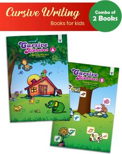 Nurture English Alphabet Cursive Writing Practice Book For Kids | 5 To 8 Year Old | Practice Writing Capital And Small Letters For Children | Part A And B | Pack Of 2 Books
