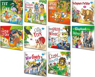 English Moral Stories For Kids Learn And Shine | Pack Of 10 Books (V1) | Super Large Size Combo For Collecters And Library Story Books