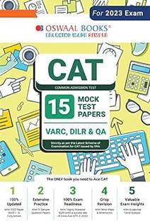 Oswaal CAT 15 Mock Test Papers VARC, DILR & QA (For 2024 Exam)