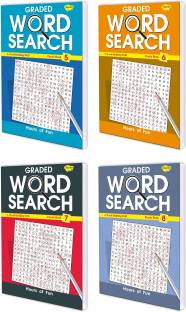 Set Of 4 Activity Books, Graded Word Search-5 To 8 | Word Search Activity Books