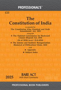 Constitution Of India Bare Act By Professional's As Amended By Constitution (One Hundred & Sixth Amendment) Act, 2023