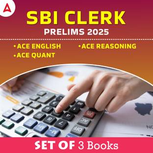 SBI CLERK Prelims 2025 Exam Book Ace Quant | Ace Reasoning | Ace English (Set Of 3)