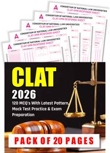 CLAT (Common Law Admission Test) OMR Practice Sheet For Exam Preparation 2026 - Pack Of 20